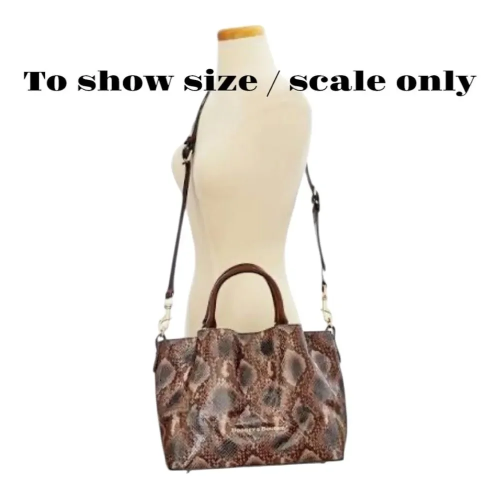 Dooney & Bourke City Python Barlow Purse Satchel w Shoulder Strap & Dust Bag